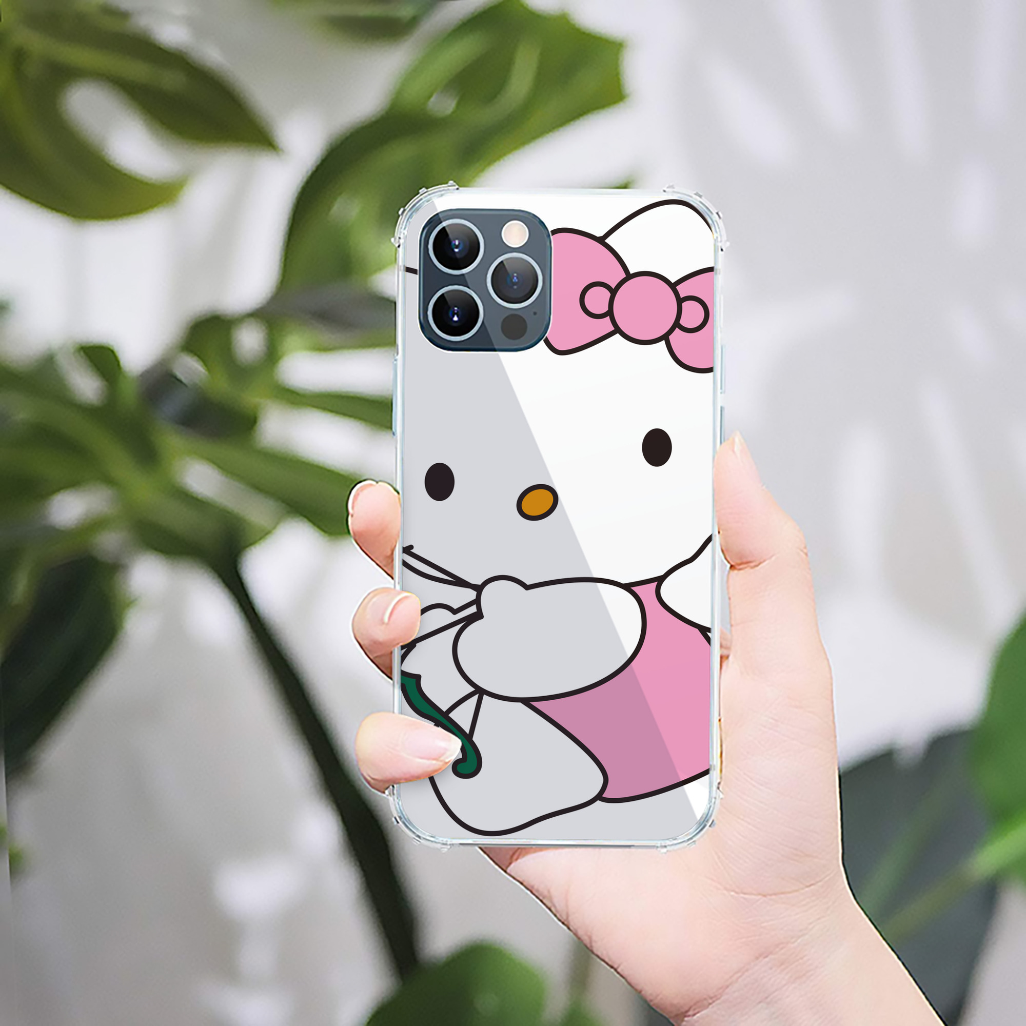 （画像用） Hello Kitty ハローキティ 【iPhone 12シリーズ対応】透明スマホケース（クリアソフトケース）